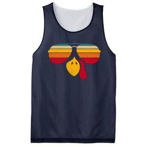 Turkey Face With Retro Sunglass Mesh Reversible Basketball Jersey Tank