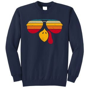 Turkey Face With Retro Sunglass Tall Sweatshirt