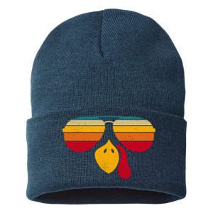 Turkey Face With Retro Sunglass Sustainable Knit Beanie