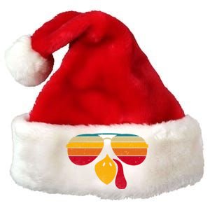 Turkey Face With Retro Sunglass Premium Christmas Santa Hat