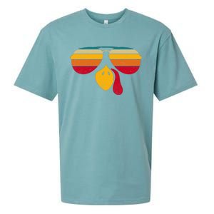 Turkey Face With Retro Sunglass Sueded Cloud Jersey T-Shirt