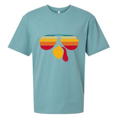 Turkey Face With Retro Sunglass Sueded Cloud Jersey T-Shirt