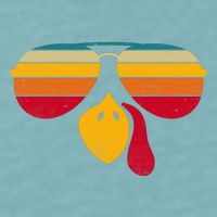 Turkey Face With Retro Sunglass Sueded Cloud Jersey T-Shirt