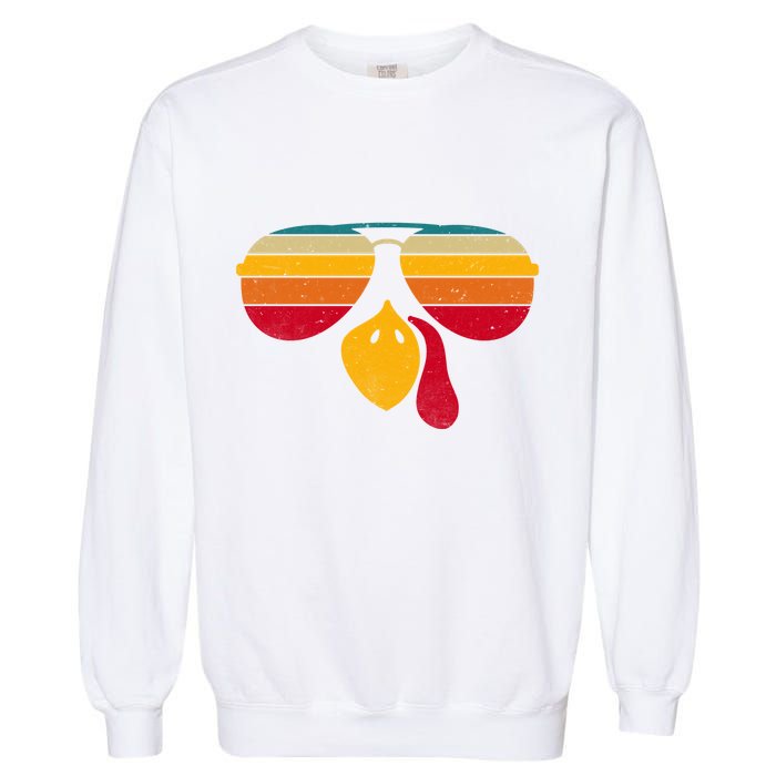 Turkey Face With Retro Sunglass Garment-Dyed Sweatshirt