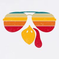 Turkey Face With Retro Sunglass Garment-Dyed Sweatshirt