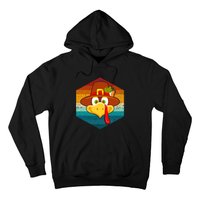 Turkey Face With Retro Vintage Background For Thanksgiving  Hoodie