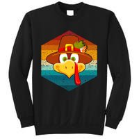 Turkey Face With Retro Vintage Background For Thanksgiving  Sweatshirt