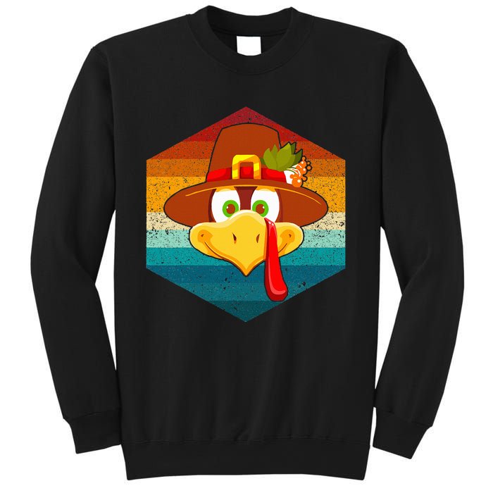 Turkey Face With Retro Vintage Background For Thanksgiving  Sweatshirt