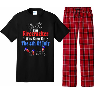 This Firecracker Was Born On The 4th Of July Birthday USA US Pajama Set