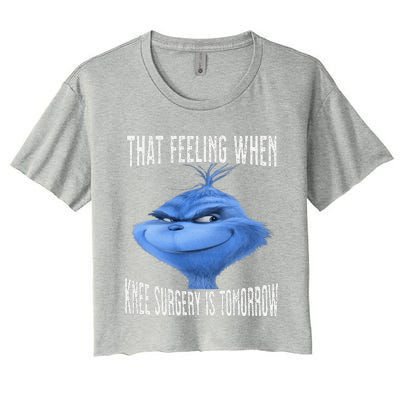 That Feeling When Knee Surgery Is Tomorrow Funny Meme Women's Crop Top Tee