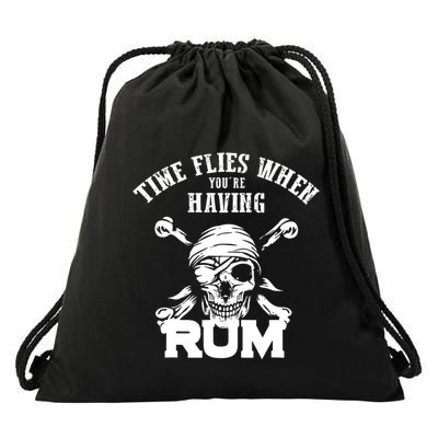 Time Flies When YouRe Having Rum Rum Drinkers Drawstring Bag
