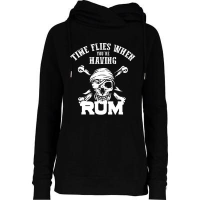 Time Flies When YouRe Having Rum Rum Drinkers Womens Funnel Neck Pullover Hood