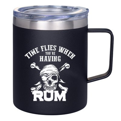 Time Flies When YouRe Having Rum Rum Drinkers 12oz Stainless Steel Coffee Mug