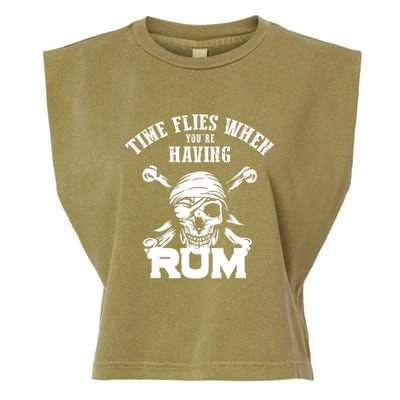 Time Flies When YouRe Having Rum Rum Drinkers Garment-Dyed Women's Muscle Tee