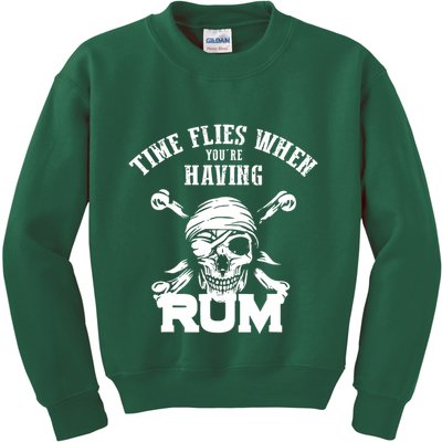 Time Flies When YouRe Having Rum Rum Drinkers Kids Sweatshirt