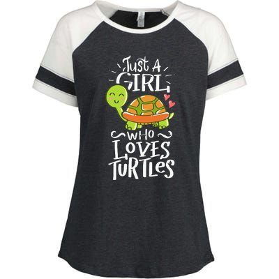 Turtle For Who Love Turtles Sea Animal Pet Lover Gift Enza Ladies Jersey Colorblock Tee