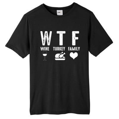 Thanksgiving Funny Wtf Wine Turkey Family Gift Tall Fusion ChromaSoft Performance T-Shirt