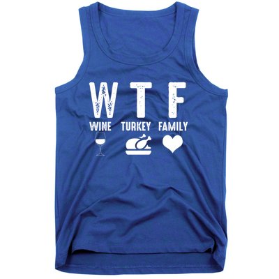 Thanksgiving Funny Wtf Wine Turkey Family Gift Tank Top