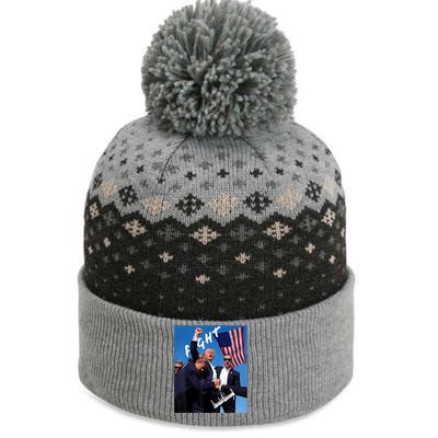 Trump Fight With Fist In Air Facsimile Signature The Baniff Cuffed Pom Beanie