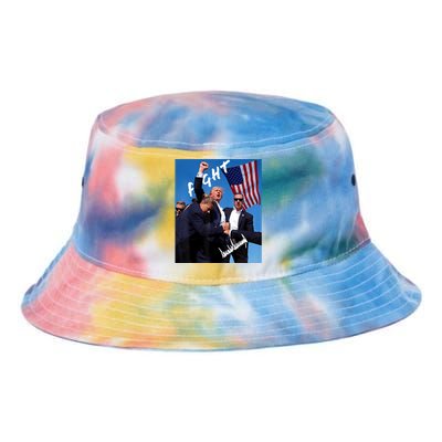 Trump Fight With Fist In Air Facsimile Signature Tie Dye Newport Bucket Hat