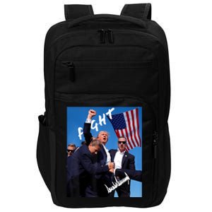 Trump Fight With Fist In Air Facsimile Signature Impact Tech Backpack