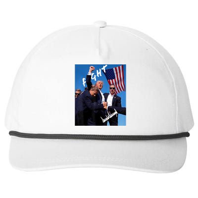 Trump Fight With Fist In Air Facsimile Signature Snapback Five-Panel Rope Hat