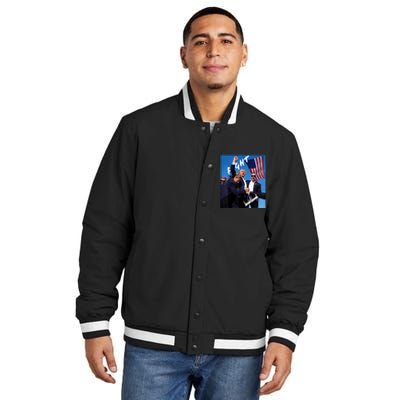 Trump Fight With Fist In Air Facsimile Signature Insulated Varsity Jacket