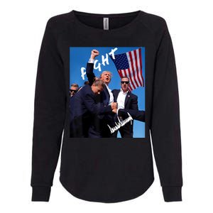 Trump Fight With Fist In Air Facsimile Signature Womens California Wash Sweatshirt