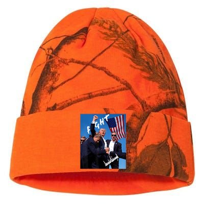 Trump Fight With Fist In Air Facsimile Signature Kati Licensed 12" Camo Beanie