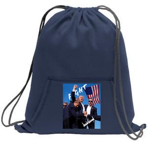 Trump Fight With Fist In Air Facsimile Signature Sweatshirt Cinch Pack Bag