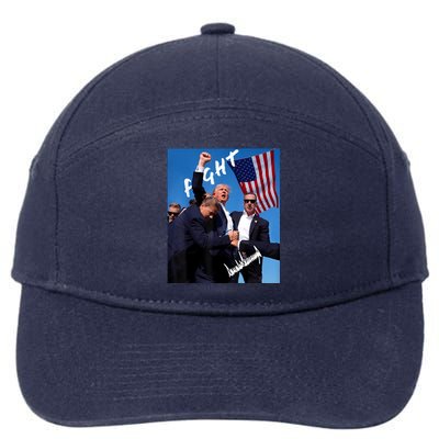 Trump Fight With Fist In Air Facsimile Signature 7-Panel Snapback Hat