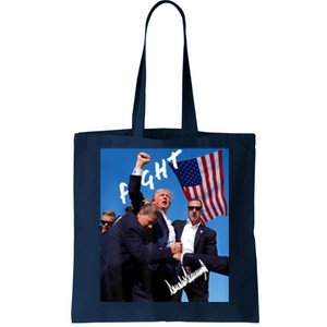 Trump Fight With Fist In Air Facsimile Signature Tote Bag