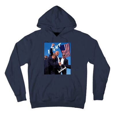 Trump Fight With Fist In Air Facsimile Signature Tall Hoodie