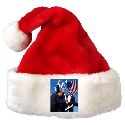 Trump Fight With Fist In Air Facsimile Signature Premium Christmas Santa Hat