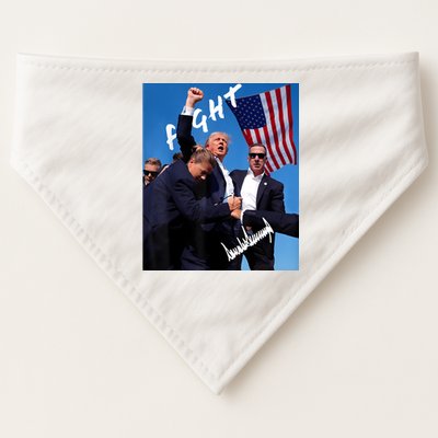 Trump Fight With Fist In Air Facsimile Signature USA-Made Doggie Bandana
