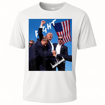 Trump Fight With Fist In Air Facsimile Signature Performance Shirt