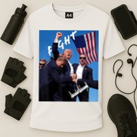 Trump Fight With Fist In Air Facsimile Signature Cooling Performance Crew T-Shirt