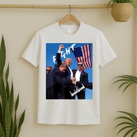 Trump Fight With Fist In Air Facsimile Signature T-Shirt
