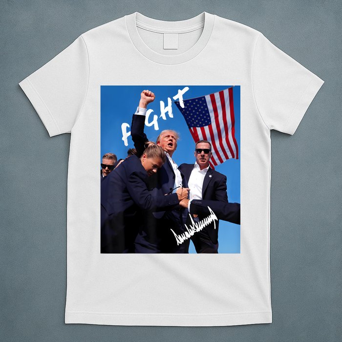 Trump Fight With Fist In Air Facsimile Signature T-Shirt