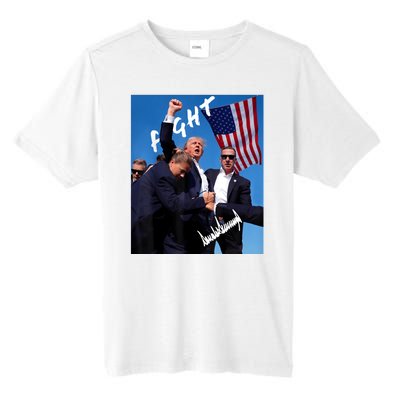 Trump Fight With Fist In Air Facsimile Signature Tall Fusion ChromaSoft Performance T-Shirt