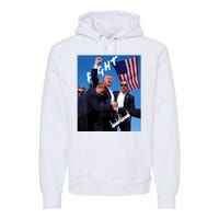 Trump Fight With Fist In Air Facsimile Signature Premium Hoodie