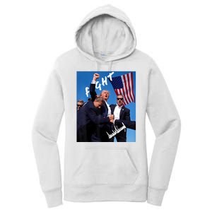 Trump Fight With Fist In Air Facsimile Signature Women's Pullover Hoodie