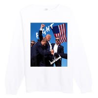 Trump Fight With Fist In Air Facsimile Signature Premium Crewneck Sweatshirt