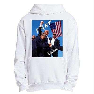 Trump Fight With Fist In Air Facsimile Signature Urban Pullover Hoodie