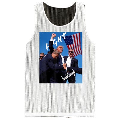 Trump Fight With Fist In Air Facsimile Signature Mesh Reversible Basketball Jersey Tank