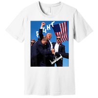 Trump Fight With Fist In Air Facsimile Signature Premium T-Shirt