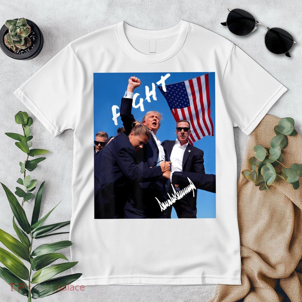 Trump Fight With Fist In Air Facsimile Signature Premium T-Shirt