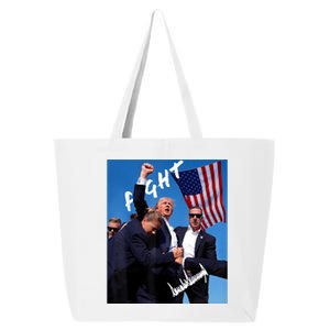 Trump Fight With Fist In Air Facsimile Signature 25L Jumbo Tote