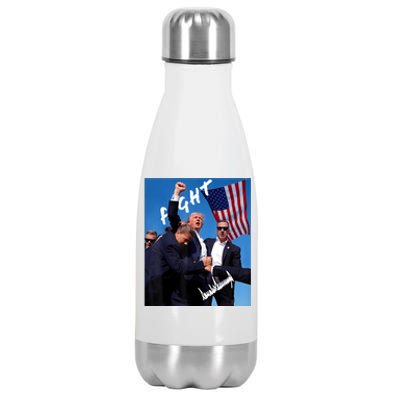 Trump Fight With Fist In Air Facsimile Signature Stainless Steel Insulated Water Bottle