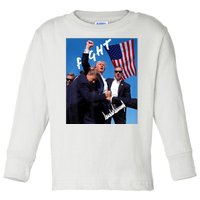 Trump Fight With Fist In Air Facsimile Signature Toddler Long Sleeve Shirt